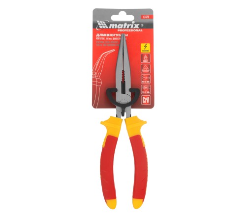 Длинногубцы изогнутые Insulated, 200 мм, двухкомпонентные рукоятки Matrix Professional Длинногубцы изогнутые Insulated, 200 мм, двухкомпонентные рукоятки Matrix Professional