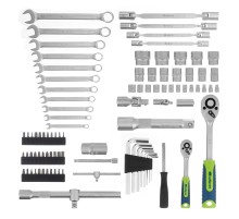 Набор инструментов, 1/2", 1/4", пластиковый кейс 89 предметов Сибртех