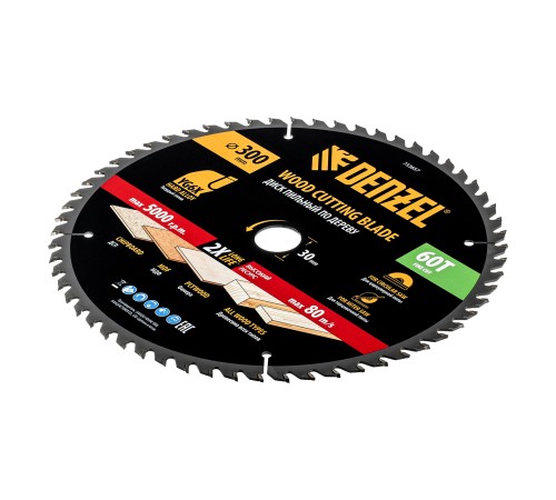 Пильный диск по дереву ф300 х 30 мм, 60 зубьев Denzel
