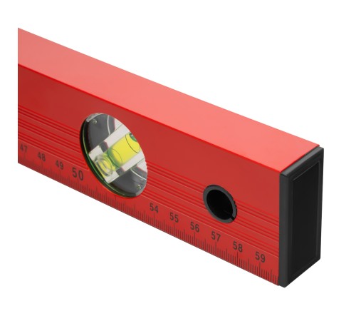 Уровень алюминиевый, 600 мм, 3 глазка, красный, линейка Matrix