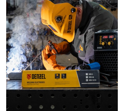 Электроды DER-13/55, диам. 3 мм, 5 кг, основное покрытие// Denzel