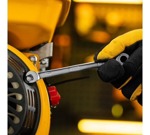 Набор ключей комбинированных трещоточных 6-17 мм, 6 шт., CrV, матовый хром Denzel