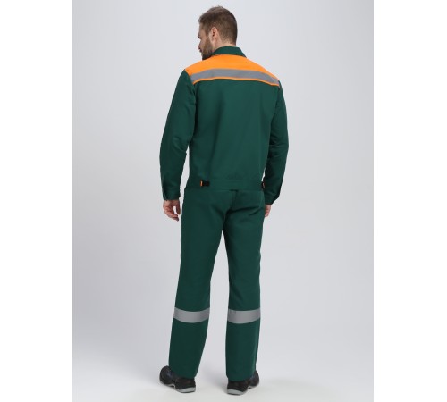 Костюм ИТР СОП IMP (тк.Саржа,250) брюки, т.зеленый/оранжевый