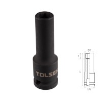 Головка торцевая ударная глубокая шестигранная 1/2", 9 мм TOLSEN TT18259 Головка торцевая ударная глубокая шестигранная 1/2", 9 мм TOLSEN TT18259