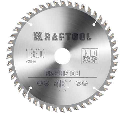 KRAFTOOL Precision, 180 х 20 мм, 48Т, пильный диск по дереву (36952-180-20) KRAFTOOL Precision, 180 х 20 мм, 48Т, пильный диск по дереву (36952-180-20)