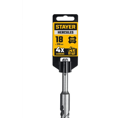 STAYER HERCULES-4Х 18x310 мм, SDS-plus бур (29290-310-18) STAYER HERCULES-4Х 18x310 мм, SDS-plus бур (29290-310-18)