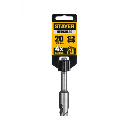 STAYER HERCULES-4Х 20x1000 мм, SDS-plus бур (29290-1000-20) STAYER HERCULES-4Х 20x1000 мм, SDS-plus бур (29290-1000-20)
