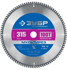 ЗУБР Мультирез, 315 x 30 мм, 100Т, пильный диск по алюминию, Профессионал (36907-315-30-100)