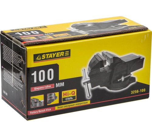 STAYER, 100 мм, слесарные тиски, 3256-100 STAYER, 100 мм, слесарные тиски, 3256-100
