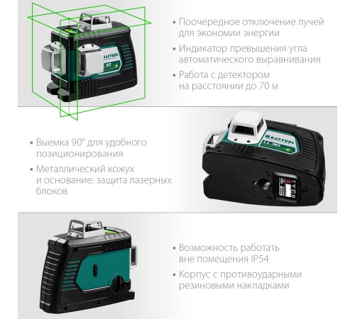 KRAFTOOL зеленый лазерный нивелир LL 3D 34641 Professional KRAFTOOL зеленый лазерный нивелир LL 3D 34641 Professional