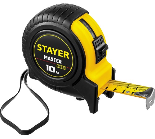 STAYER 10 м х 25 мм, ударостойкий, обрезиненный корпус, рулетка 34025-10_z01 STAYER 10 м х 25 мм, ударостойкий, обрезиненный корпус, рулетка 34025-10_z01
