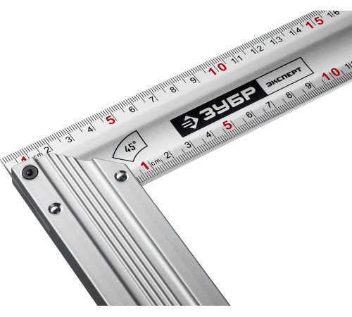 ЗУБР 300 мм, с усиленным алюминиевым полотном, жесткий столярный угольник 34392-30 ЭКСПЕРТ