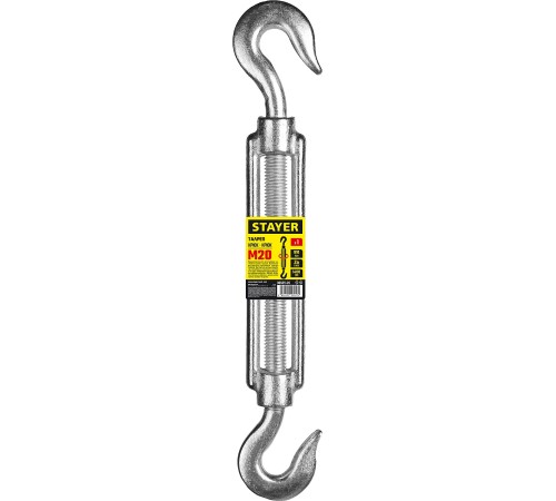STAYER М20, 1 шт., талреп DIN 1480, крюк-крюк 30525-20 Master STAYER М20, 1 шт., талреп DIN 1480, крюк-крюк 30525-20 Master