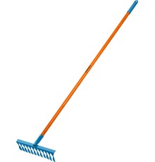 GRINDA PR-12T FIBER, 380 х 100 х 1530 мм, 12 витых зубцов, углеродистая сталь, фибергласовый черенок, садовые грабли, PROLine (39654)