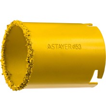 STAYER 53 мм, L 55 мм, карбид вольфрама, кольцевая коронка, Professional (33345-53)