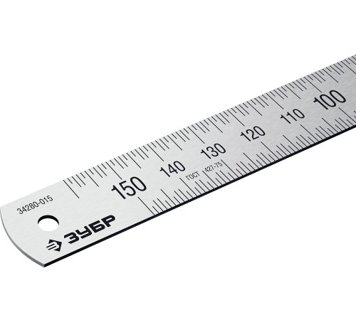 ЗУБР Про-15, длина 0.15 м, усиленная нержавеющая линейка, Профессионал (34280-015)