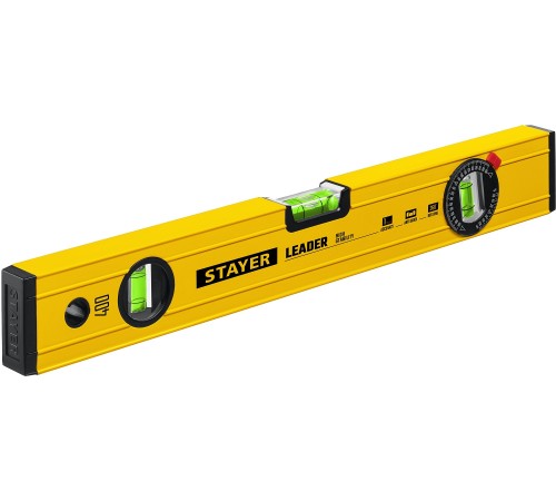STAYER LEADER, 400 мм, усиленный профиль, уровень с поворотным глазком (3466-040) STAYER LEADER, 400 мм, усиленный профиль, уровень с поворотным глазком (3466-040)