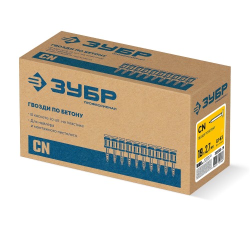 ЗУБР CN 19 х 2.7 мм, гвозди по бетону оцинкованные, 1000 шт (305388-19)