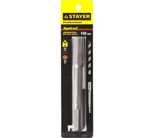 STAYER 140 мм, HEX 12.5 мм, удлинитель для сверл Левиса 2952-12-140 STAYER 140 мм, HEX 12.5 мм, удлинитель для сверл Левиса 2952-12-140
