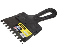 STAYER PROFlat, 150 мм, зуб 8 х 8 мм, пластиковая ручка, зубчатый, нержавеющий фасадный шпатель, Professional (1009-15-08)