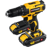 STEHER V1, 20 В, 40 Н·м, 2 АКБ (2 А·ч), дрель-шуруповерт, кейс (CD-200-2)