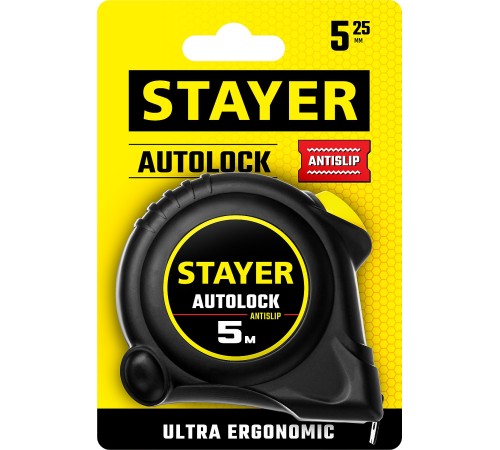 STAYER 5 м х 25 мм, с автостопом рулетка 2-34126-05-25_z02 STAYER 5 м х 25 мм, с автостопом рулетка 2-34126-05-25_z02