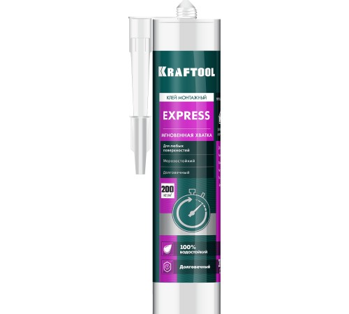 KRAFTOOL 310мл прозрачный, монтажный клей экспресс хватка (41347) KRAFTOOL 310мл прозрачный, монтажный клей экспресс хватка (41347)