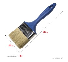 STAYER Universal, 100 мм, 4″, натуральная щетина, пластмассовая ручка, все виды ЛКМ, плоская кисть, Professional (01085-100)
