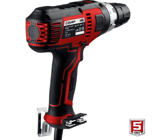 ЗУБР 400 Вт, 0-450/0-1800 об/мин, кейс, дрель-шуруповерт сетевая ДШ-М1-400-2 К Мастер