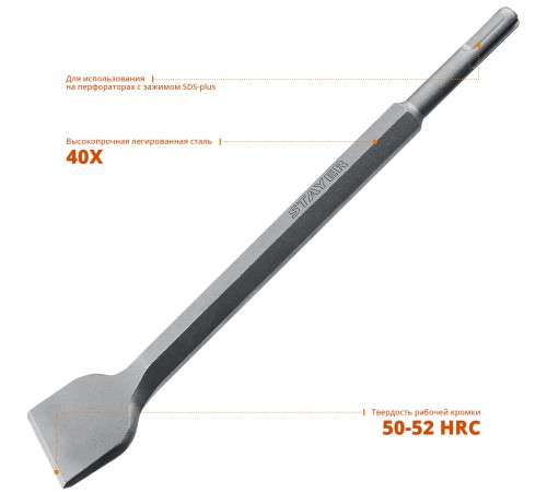 STAYER 40 х 250 мм, SDS-Plus, зубило плоское изогнутое 29354-40-250_z02 STAYER 40 х 250 мм, SDS-Plus, зубило плоское изогнутое 29354-40-250_z02