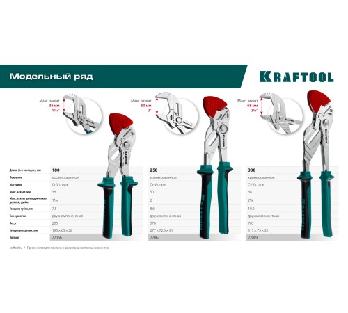 KRAFTOOL Vise-Wrench сменные защитные накладки на губки, для клещей 180 мм, набор из 3-х пар (22066-S3) KRAFTOOL Vise-Wrench сменные защитные накладки на губки, для клещей 180 мм, набор из 3-х пар (22066-S3)