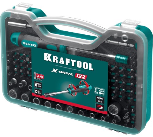 KRAFTOOL X-Drive-122, 122 шт, набор: отвертка-битодержатель с насадками (26816) KRAFTOOL X-Drive-122, 122 шт, набор: отвертка-битодержатель с насадками (26816)