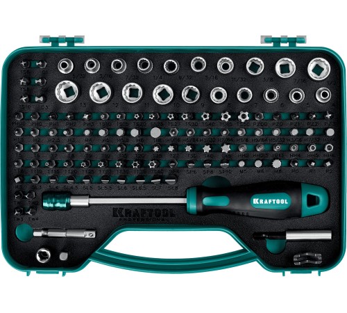 KRAFTOOL X-Drive-122, 122 шт, набор: отвертка-битодержатель с насадками (26816) KRAFTOOL X-Drive-122, 122 шт, набор: отвертка-битодержатель с насадками (26816)