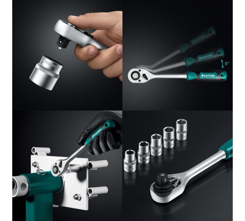 KRAFTOOL GRAND-152, 152 предм., (1/2″+1/4″), Универсальный набор инструмента (27978-H152)