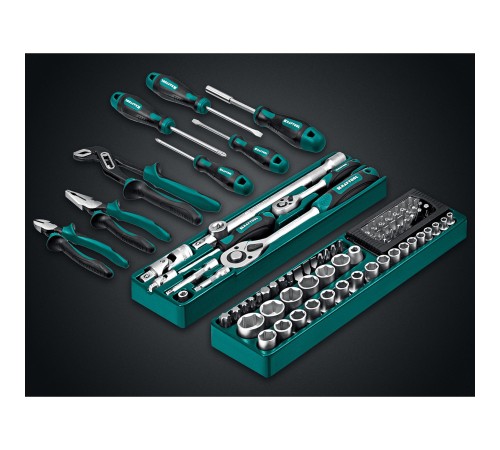 KRAFTOOL GRAND-99, 99 предм., (1/2″+1/4″), Универсальный набор инструмента (27978-H99) KRAFTOOL GRAND-99, 99 предм., (1/2″+1/4″), Универсальный набор инструмента (27978-H99)