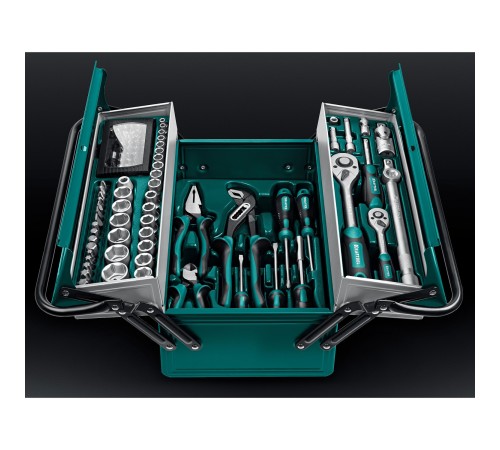KRAFTOOL GRAND-99, 99 предм., (1/2″+1/4″), Универсальный набор инструмента (27978-H99) KRAFTOOL GRAND-99, 99 предм., (1/2″+1/4″), Универсальный набор инструмента (27978-H99)