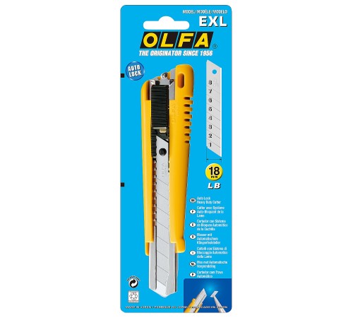 OLFA 18 мм, сегментрованное лезвие, автофиксатор, нож OL-EXL