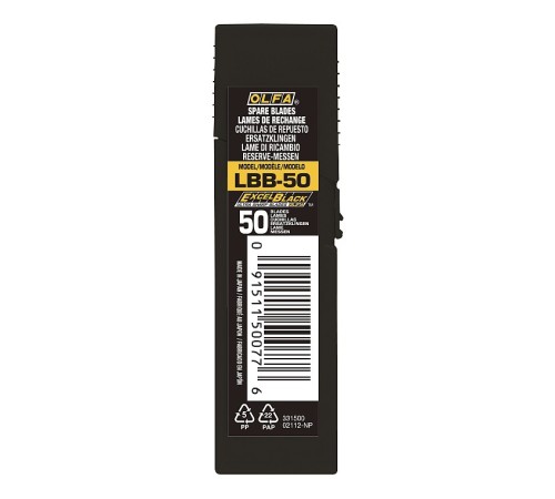 OLFA EXCEL BLACK, 18 мм, 50 шт, в боксе, сегментированные лезвия (OL-LBB-50)