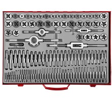 ЗУБР 110 предм., сталь 9ХС, набор метчиков и плашек (28119-H110) ЗУБР 110 предм., сталь 9ХС, набор метчиков и плашек (28119-H110)