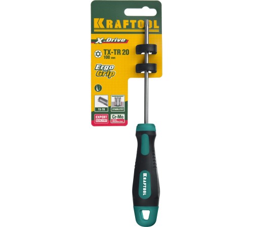 KRAFTOOL TX HOLE 20х100 мм, отвертка слесарная 250077-20-100 KRAFTOOL TX HOLE 20х100 мм, отвертка слесарная 250077-20-100