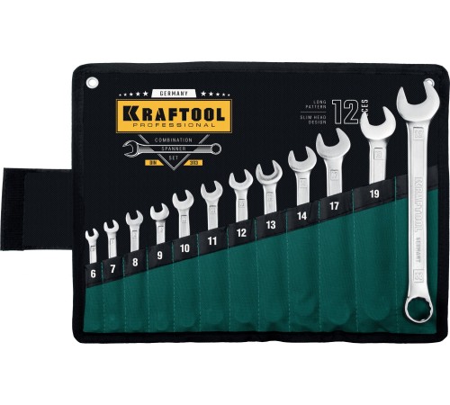 KRAFTOOL 12 шт, 6 - 22 мм, набор комбинированных гаечных ключей 27079-H12_z01 KRAFTOOL 12 шт, 6 - 22 мм, набор комбинированных гаечных ключей 27079-H12_z01