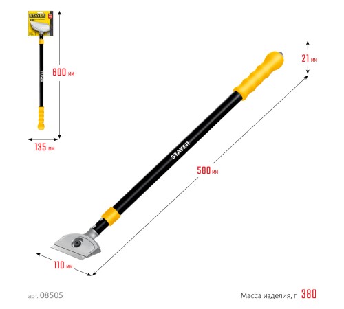 STAYER 100 мм, длина 570 - 910 мм, телескопический ударный скребок (08505)