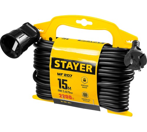 STAYER 15 м, 2200 Вт, удлинитель электрический силовой 55014-15_z01 STAYER 15 м, 2200 Вт, удлинитель электрический силовой 55014-15_z01