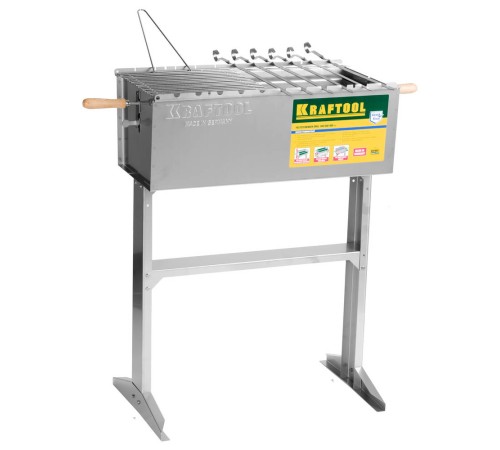 KRAFTOOL 300 x 600 x 800 мм, толщина 2 мм, нержавеющая сталь, мангал стационарный 68320