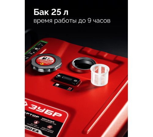 ЗУБР 7500 Вт, инверторный генератор с электростартером и розеткой АВР (СБИ-7500ЕА)