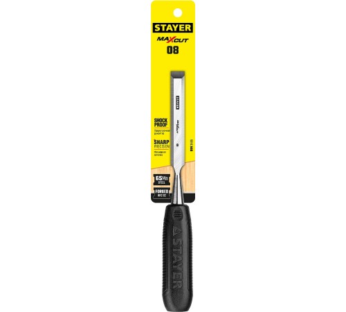 STAYER 8 мм, с плоской пластмассовой ручкой, стамеска 1820-08_z01 STAYER 8 мм, с плоской пластмассовой ручкой, стамеска 1820-08_z01