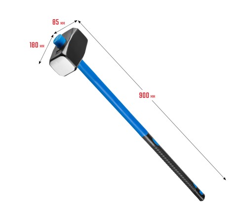 СИБИН 8 кг, с фиберглассовой рукояткой, обратный всад, кувалда 20134-8 СИБИН 8 кг, с фиберглассовой рукояткой, обратный всад, кувалда 20134-8