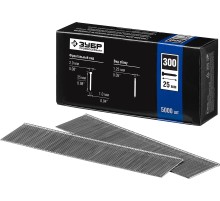 ЗУБР тип 18GA (47/300/F) 25 мм, 5000 шт, гвозди для нейлера, Профессионал (31830-25)