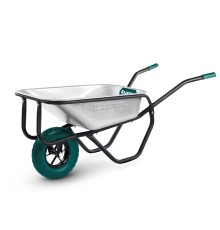KRAFTOOL MAXDrive-1 110л, 260 кг, одноколесная, с трубным усилителем, кузов 0,9 мм, полиуретановое колесо, тачка строительная (39862)