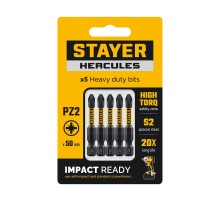 STAYER HERCULES, PZ2, 50 мм, 5 шт, торсионные биты (26233-2-50-5) STAYER HERCULES, PZ2, 50 мм, 5 шт, торсионные биты (26233-2-50-5)